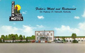 Cincinnati Ohio Fisher Motel Street View Vintage Postcard K54098