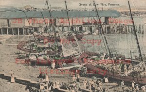 Panama, Fishing Boats At Low Tide