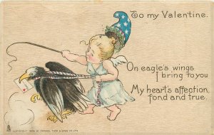 1906 Tuck Valentine Postcard Ser.3 from Many Lands, USA Eagle Delivers Card