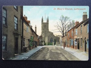 Leicestershire LUTTERWORTH St. Mary's Church & COACH & HORSES INN c1906 Postcard