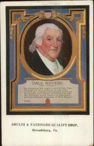 PAUL REVERE Brockton MA Walk-Over Shoes Stroudsburg PA Postcard