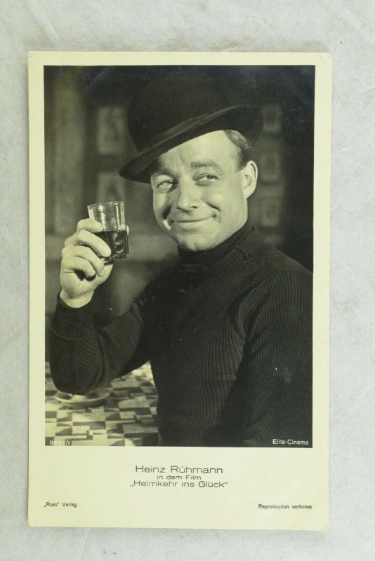 1930's RPPC Heinz Ruhmann Movie Star Ross Verlag Dutch Real Photo Postcard 1P107