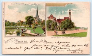 CHICAGO, IL Illinois ~ Pioneer 1899 ~ GERMAN HOUSE & CONG. CHURCH  Postcard