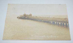 Sun Parlor and Pier Long Beach California Real Photo Postcard