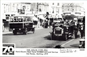 Solid Tyre Era East Parade Worthing VTG Postcard Southdown 70 Years UNP Unused 