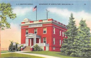 BURLINGTON, VT Vermont  US WEATHER BUREAU~Dept of Agriculture   c1940's Postcard