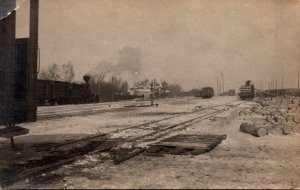 Airplanes Train Depot Real Photo