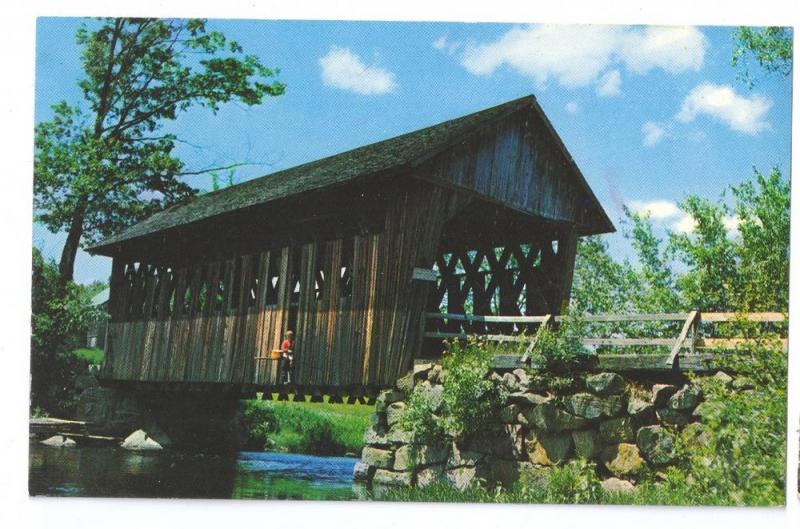 Covered Bridge Postcard New Hampshire Black River NH