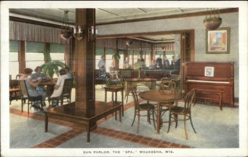 Waukesha WI The Spa Sun Parlor c1920s Postcard