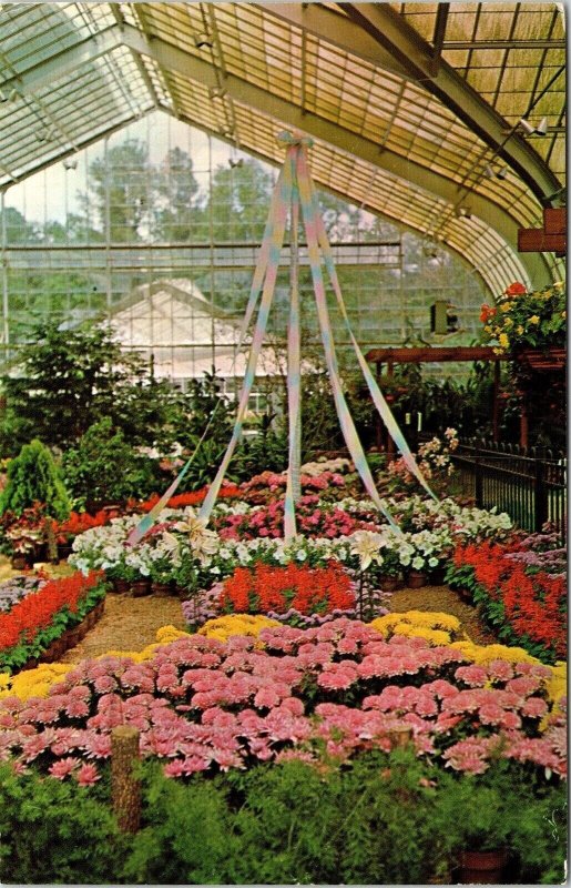 Birmingham Botanical Gardens Alabama AL May Pole Postcard PM Clean Cancel WOB 5c 