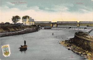 US2406 Ireland Galway Salmon Fisheries River Bridge Boat fish fishing