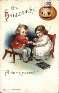 Halloween Little Girl Fortune Teller Ellen Clapsaddle c1910 Postcard 