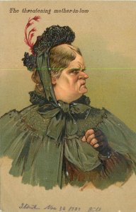 Postcard C-1910 PFB Stern Grumpy Mother in law Comic humor artist  23-1553