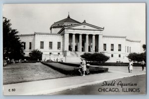 c1930's Shedd Aquarium Building Chicago Illinois IL RPPC Photo Vintage Postcard