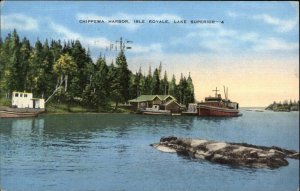 Isle Royale National Park Michigan MI Chippewa Harbor Steamer Vintage PC