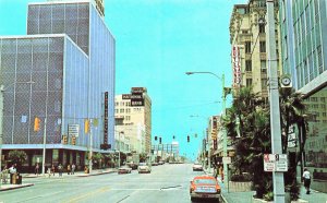 St Petersburg FL Palm Lined Central Avenue Taxi Cab Missing Stamp Postcard