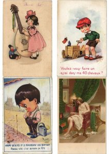 CHILDREN REAL PHOTO AND ARTIST SIGNED 75 Vintage Postcards (L2971)