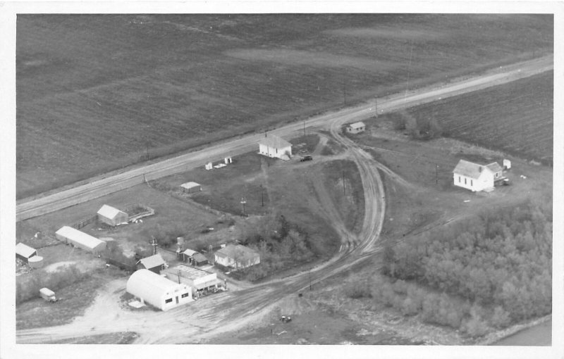 F56/ Sparks Nebraska RPPC Postcard Birdseye School Gas Station