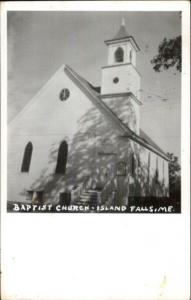 Island Falls ME Church Real Photo Postcard