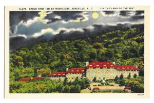 Grove Park Inn by Moonlight, Asheville, N.C. In the Land of the Sky Unused