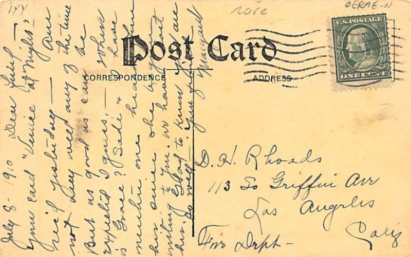 Jim Jeffries - Jack Johnson Boxing Postal used 1910 written on back