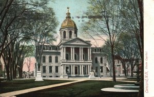 Vintage Postcard 1907 State Capitol Building Landmark Concord New Hampshire NH