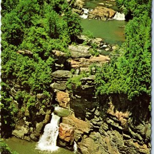 c1970s Linville Falls, NC Aerial View Waterfall Blue Ridge Parkway 4x6 PC Vtg M9