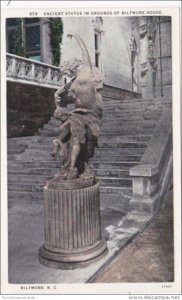 North Carolina Asheville Ancient Statue In Grounds Of Biltmore House Curteich