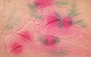 Merry Christmas Greetings Card Jingle Bells Holidays Antique Postcard 1908