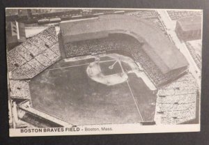 Mint USA Postcard Baseball Boston Braves Field Boston Massachusetts RPPC