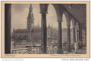 Germany Hamburg Rathaus mit Alsterarkaden