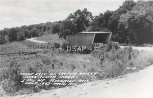 C51/ Winterset Iowa Ia RPPC Postcard c50s Cedar Lake Casper Covered Bridge