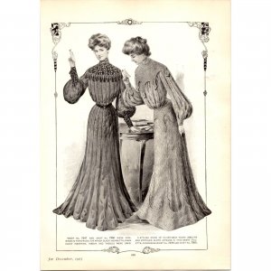 1903 Edwardian Era Ladies Fashion Original Vintage Paper Print