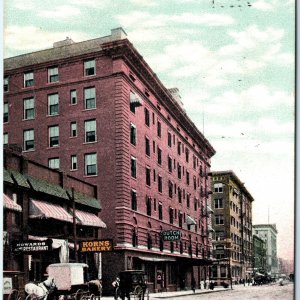 c1910s Des Moines, IA West 7th Street Looking South Downtown Store Signs PC A184