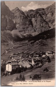 Loueche Les-Bains Et La Gemmi Leukerbad Switzerland Mountain Postcard