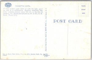 Poinsettia Motel Leesburg Florida Guest Rooms Swimming Pool Restaurant Postcard