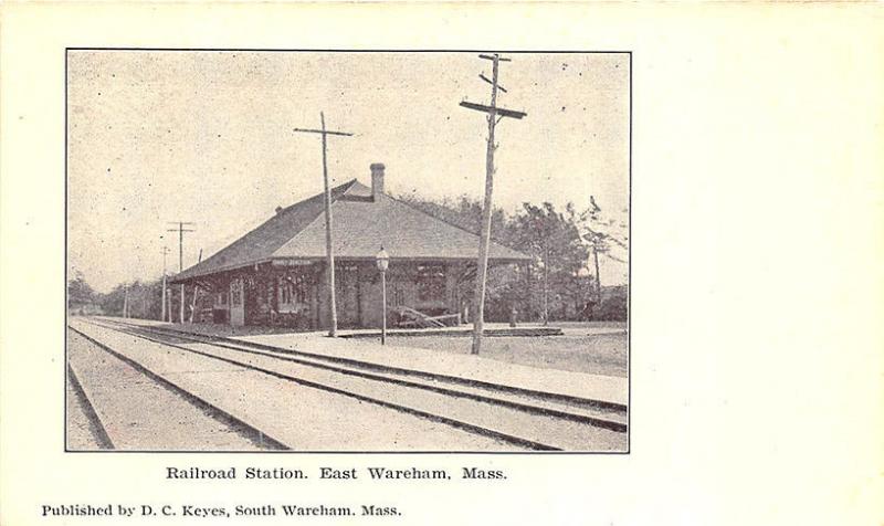 East Wareham MA Railroad Station Train Depot Postcard