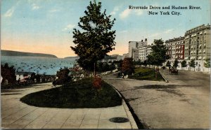 Vtg 1910s Riverside Drive and Hudson River New York NY Unused Postcard