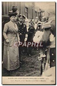 Old Postcard Tour of English sovereigns to Paris Gare 1914 Chantilly