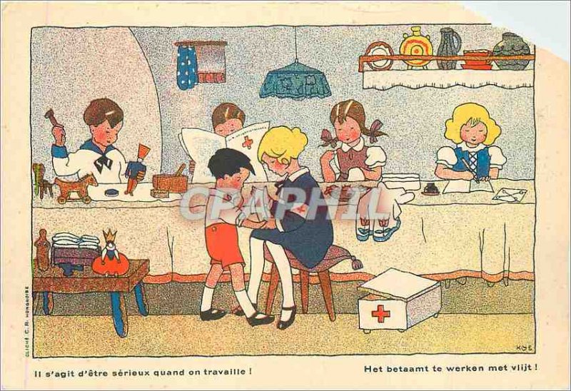 Modern Postcard It's be serious when working Red Cross