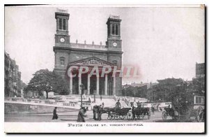 Postcard Old Paris Church St Vincent de Paul