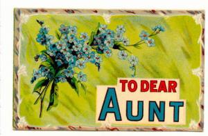 To Dear AUNT, Bouquet of Flowers,  Used 1910, Nova Scotia