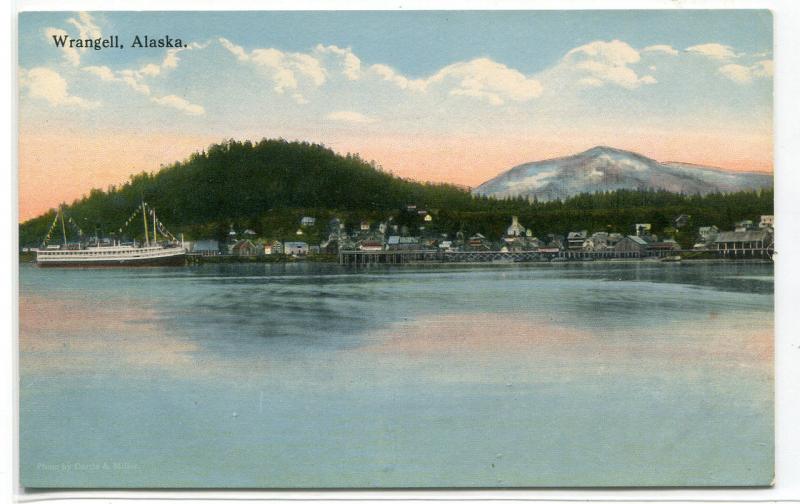 Wrangell Alaska Panorama 1910s postcard