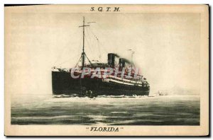 Postcard Old Ship Boat SGTM Florida