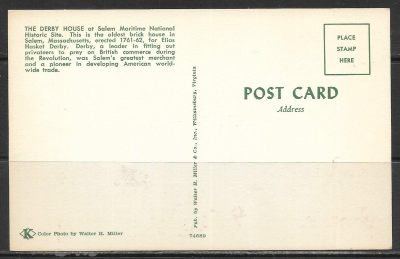 Massachusetts, Salem - The Derby House - [MA-811]