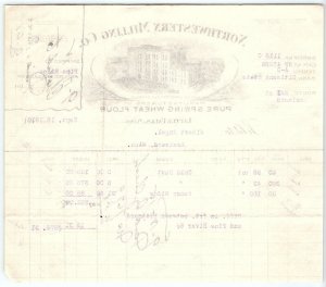 1916 LITTLE FALLS MINNESOTA NORTHWESTERN MILLING CO FLOUR BILLHEAD INVOICE Z661