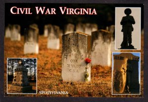 VA Civil War Memorial Statue Cemetery Spotsylvania Virginia Postcard