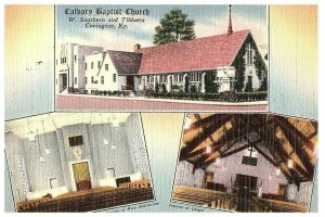 Calvary Baptist Church Postcard Kentucky KY Lexington 1955 Posted