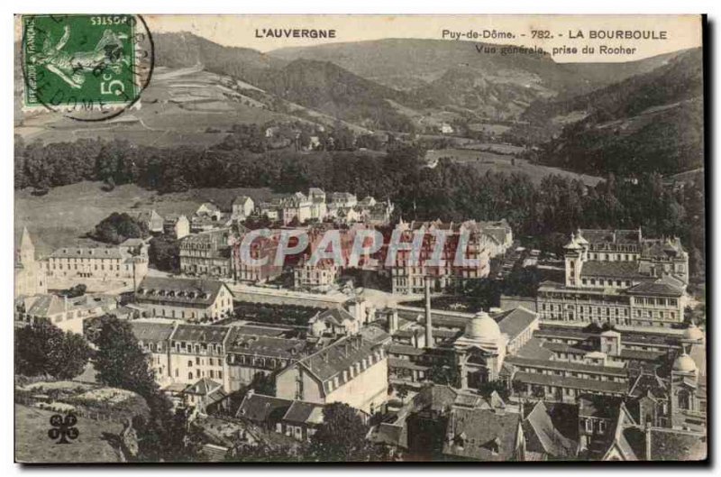 Old Postcard La Bourboule General View from the rock