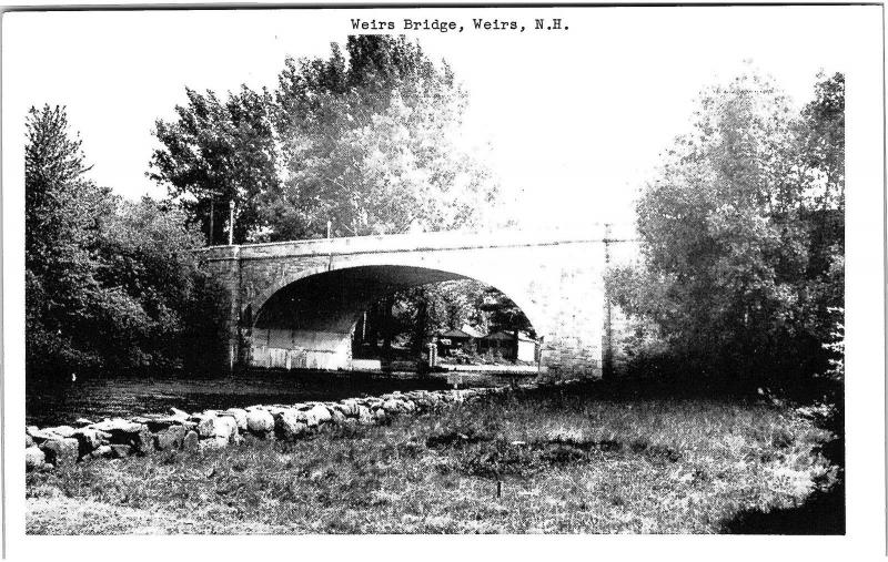 Postcard NH Weirs ~ Weirs Bridge B&W R12-1